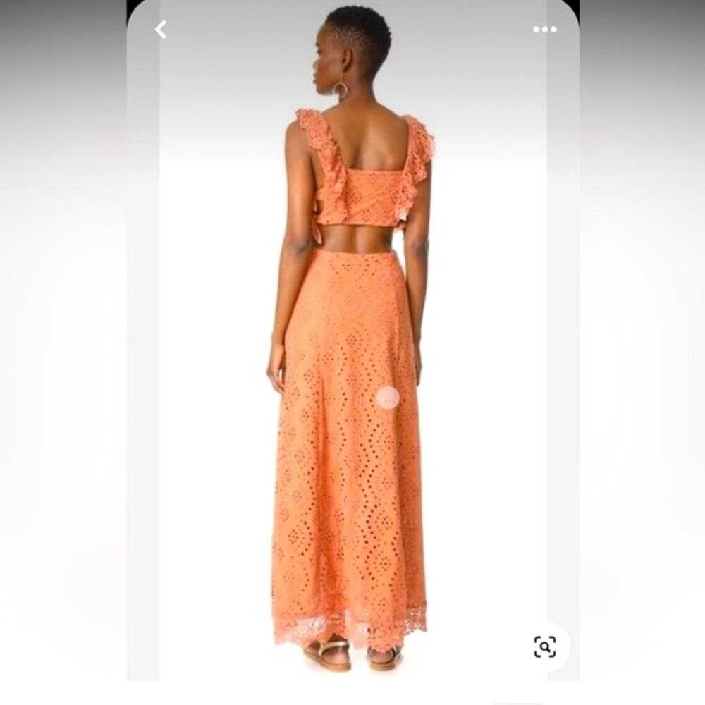 Nightcap x Carisa Rene Aimee Eyelet Copper Maxi Dress, EUC, Size XS MSRP $396 - Picture 2 of 15